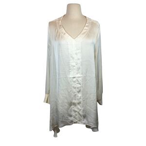 Soft Surroundings Ivory Satin Long Tunic Size Woman's Medium
